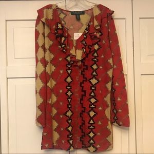 Lauren Ralph Lauren Ikat Long Sleeve Top